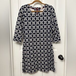 Hatley Geometric Print Dress | Women’s Small | Navy White